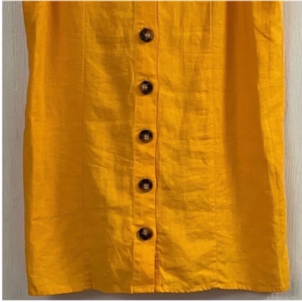Show Me Your MuMu Remington Yellow Button-Front Spaghetti Strap Mini Dress Sz S - Picture 6 of 10